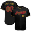 Maxcorners Custom Black Maroon-Old Gold Authentic Baseball Jersey LM2605