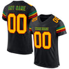 Maxcorners Custom Black Gold Red-Kelly Green Mesh Authentic Football Jersey LM2605