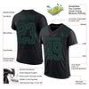 Maxcorners Custom Black Kelly Green Mesh Authentic Football Jersey LM2605