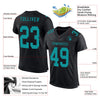 Maxcorners Custom Black Teal Mesh Authentic Football Jersey LM2605