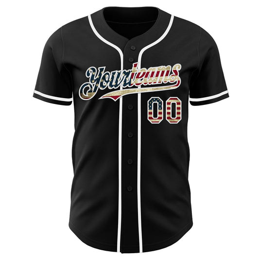 Maxcorners Custom Royal White-Red 3D Patriotic American Flag Premium Baseball Jersey LM0210