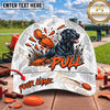 Maxcorners White Orange Pull Labrador Shotgun Trap Shooting Personalized Name 3D Cap