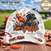 Maxcorners White Orange Pull Labrador Shotgun Trap Shooting Personalized Name 3D Cap