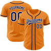 Maxcorners Custom Bay Orange Navy-White Authentic Baseball Jersey LM2605
