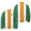 Maxcorners Green Orange White Vertical Stripes St Patrick's Day Golf Shirt, Polo Shirts For Men, Golf Shirts For Men