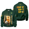 Maxcorners Grip It Rip It Sip It Golf And Beer St Patrick's Day Green Golf Shirts For Men, Golf Gift For Men