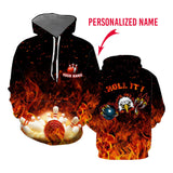 Maxcorners Bowling Lets Roll It 3D Custom Name Shirt