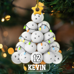Maxcorners Bowling Christmas Tree - Personalized Custom Shaped Acrylic Ornament
