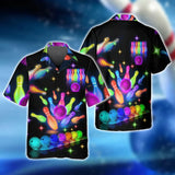 Maxcorners Bowling Party Neon Hawaiian Shirt