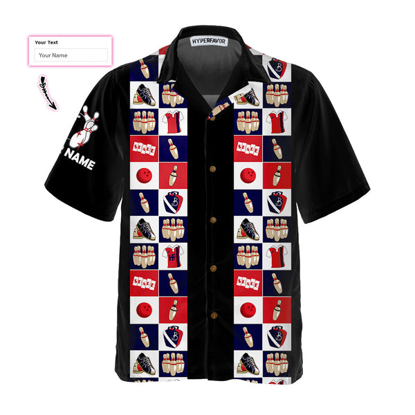 Maxcorners Bowling Pattern Border Hawaiian Shirt