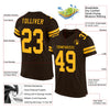 Maxcorners Custom Brown Gold Mesh Authentic Football Jersey LM2605