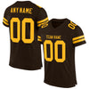 Maxcorners Custom Brown Gold Mesh Authentic Football Jersey LM2605