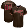 Maxcorners Custom Brown Crimson-City Cream Authentic Baseball Jersey LM2605