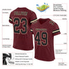 Maxcorners Custom Burgundy Black-Cream Mesh Authentic Football Jersey LM2605
