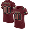 Maxcorners Custom Burgundy Black-Cream Mesh Authentic Football Jersey LM2605