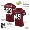 Maxcorners Custom Burgundy White-Black Mesh Authentic Football Jersey LM2605
