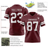 Maxcorners Custom Burgundy White Authentic Football Jersey LM2605