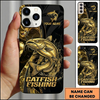 Maxcorners Luxury Gold Splash Custom Name Fishing Phone Case