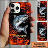Maxcorners Bold Orange Splash Fish Art Custom Name Fishing Phone Case