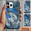 Maxcorners Fishing Blue Ocean Wave Hook Customized Name 3D Cap