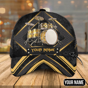 Maxcorners Personalized Baseball Cap Hat For Drummer Friend, To My Dad Drummer Gifts, My Son Drum Lover 3D Cap Hat Gift LM0402