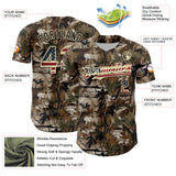Maxcorners Custom Camo White-Red 3D American Flag  Premium Salute To Service Baseball Jersey LM0210