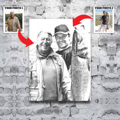 Maxcorners Personalized fishing art canvas custom photo sharing your joy canvas LM0101