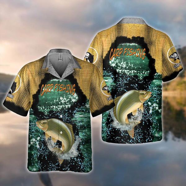 Maxcorners Carp Fishing All Over Print 3D Hawaiian Shirt