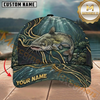 Maxcorners Golden Stream Flow Custom Name Fishing Cap