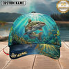 Maxcorners Underwater Coral Reef Custom Name Fishing Cap