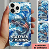 Maxcorners Fishing Phone Case Patriotic Flag Artwork Custom Name Phone Case