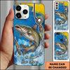 Maxcorners Fishing Phone Case Coastal Brushstroke Design Custom Name Phone Case