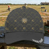 Maxcorners Trap Shooting Black Gold Luxury Station 1-5 Clay Pattern Shotgun Badge Personalized Classic Cap