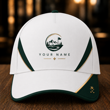 Maxcorners Evergreen Crest 3D Golf Personalized Name Cap