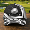 Maxcorners Silver Line 3D Golf Personalized Name Cap
