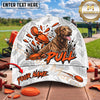 Maxcorners White Orange Pull Labrador Shotgun Trap Shooting Personalized Name 3D Cap