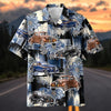 Maxcorners Personalized 1930s Antique Classic Car Blue Floral Grunge Hawaiian Shirt