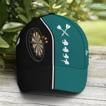 Maxcorners Love Darts Black And Green Pattern Baseball Cap LM0402