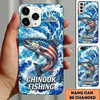 Maxcorners Fishing Phone Case Patriotic Flag Artwork Custom Name Phone Case