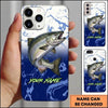 Maxcorners Fishing Phone Case Liquid Flow Texture Custom Name Phone Case