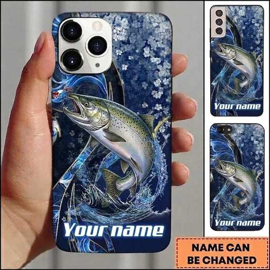 Maxcorners Fishing Phone Case Floral Coastal Adventure Custom Name Phone Case