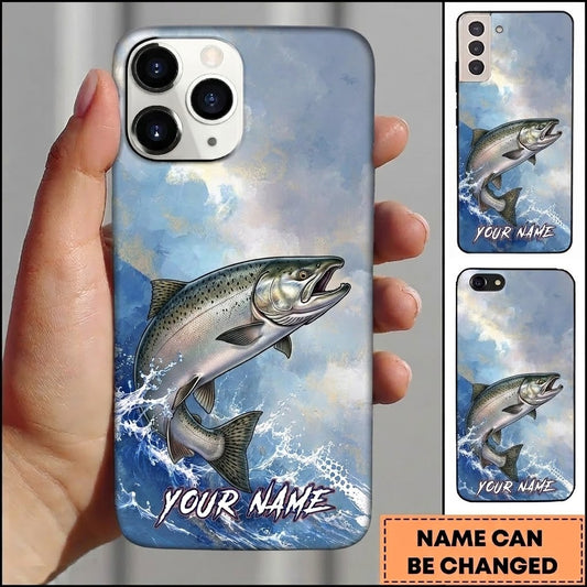 Maxcorners Fishing Phone Case Coastal Angler Artwork Custom Name Phone Case