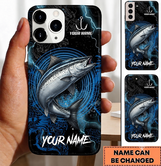 Maxcorners Fishing Phone Case Anchor Lightning Wave Rings Custom Name Phone Case