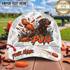 Maxcorners White Orange Pull Labrador Shotgun Trap Shooting Personalized Name 3D Cap
