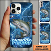 Maxcorners Electric Lightning Angler Art Custom Name Fishing Phone Case