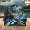 Maxcorners Grim Reaper Angler Custom Name Fishing Cap