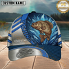 Maxcorners Crystal Ice Blue Design Custom Name Fishing Cap