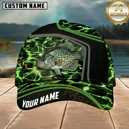 Maxcorners Neon Lightning Design Custom Name Fishing Cap