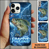 Maxcorners Electric Lightning Angler Art Custom Name Fishing Phone Case