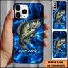 Maxcorners Abstract Blue Smoke Design Custom Name Fishing Phone Case